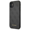 Guess GUHCN61G4GFGR iPhone 11 / Xr 6,1"szary/grey hard case 4G Metal Gold Logo