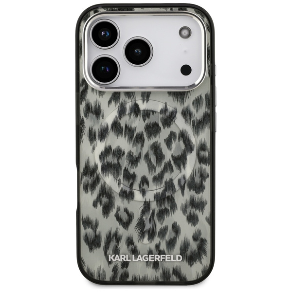 Etui Karl Lagerfeld IML Leopard Pattern  MagSafe do iPhone 17 Pro brązowy