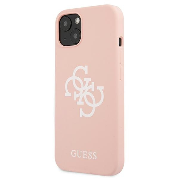 Guess GUHCP13SLS4GWPI iPhone 13 mini5,4" różowy/pink hard case Silicone 4G Logo