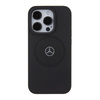 Mercedes MEHMP15X23RMMK iPhone 15 Pro  Max 6.7" czarny/black hardcase Crossed Lines Pattern Leather MagSafe