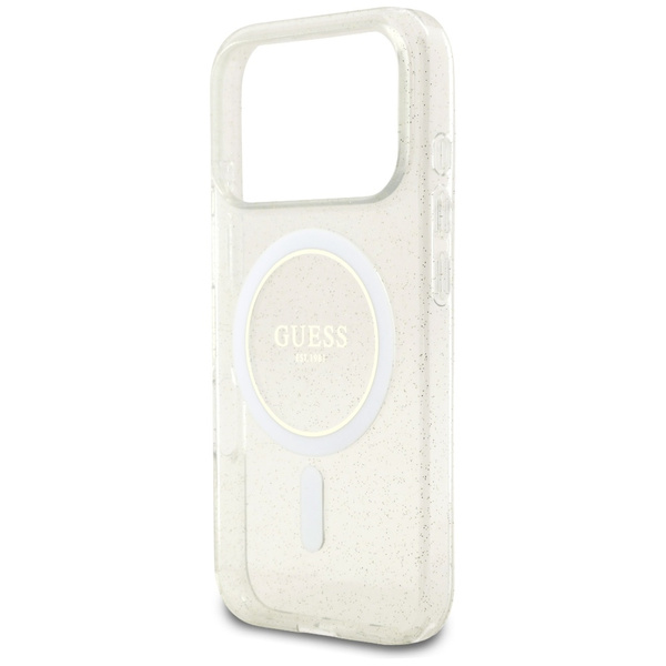 Etui Guess IML Glitter Pearl Strap       MagSafe do iPhone 17 Pro przezroczysty