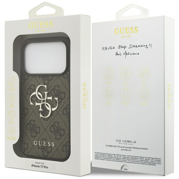Etui Guess 4G Big Logo do iPhone 17 Pro  brązowy