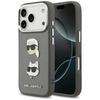Etui Karl Lagerfeld FW Grained Karl &    Choupette Heads Pins & Logo do iPhone 17 Pro szary