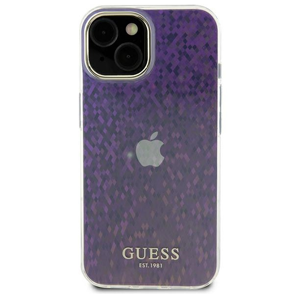 Guess GUHCP15SHDECMP iPhone 15 / 14 / 13 6.1" różowy/pink hardcase IML Faceted Mirror Disco Iridescent