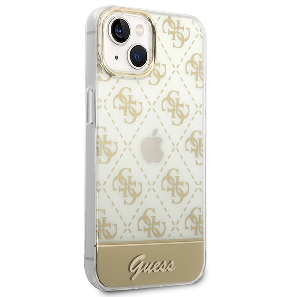 Guess GUHCP14MHG4MHG iPhone 14 Plus / 15 Plus 6.7" złoty/gold hardcase 4G Pattern Script