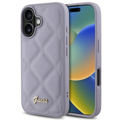 Guess GUHCP16SPSQSQSU iPhone 16 6.1" jasnofioletowy/light purple hardcase Quiled Metal Logo