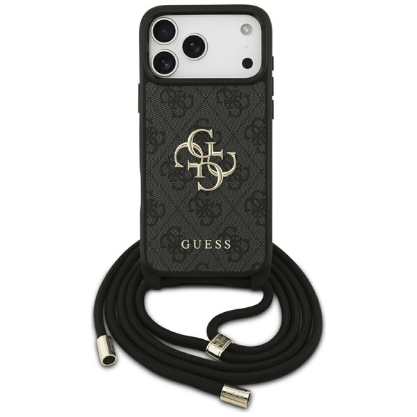 Etui Guess 4G Big Logo Cord Stap         Crossbody do iPhone 17 Pro Max czarny