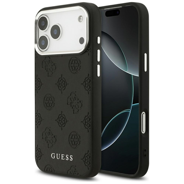 Etui Guess Peony Hot Stamp Script        MagSafe do iPhone 17 Pro Max czarny