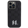KARL LAGERFELD KLHCP15LPKLPKLK IPHONE 15 PRO 6.1" CZARNY/BLACK HARDCASE LEATHER MONOGRAM HOT STAMP METAL LOGO