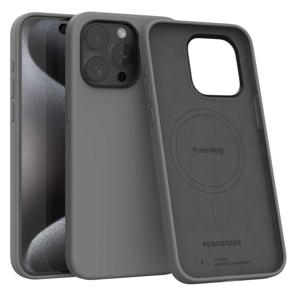 Spacecase Etui Pure Mag iPhone 15 Pro Max gray