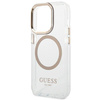 Guess GUHMP14XHTRMD iPhone 14 Pro Max6,7" złoty/gold hard case Metal Outline Magsafe