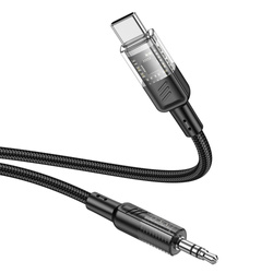 Kabel AUX Jack 3,5 mm do USB C Hoco 1,2 m UPA27 czarny
