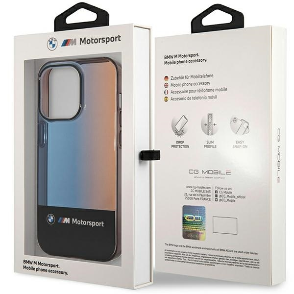 Etui BMW Half Tricolor na iPhone 14 Pro Max 6,7" - czarne