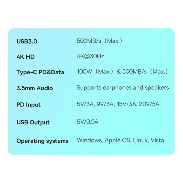 BASEUS PADJOY UNIVERSAL USB-C HUB FOR TABLET / SMARTPHONE 4IN1 USB-C - DARK GRAY