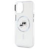 Karl Lagerfeld KLHMP15SHLSKCH iPhone 15   6.1" biały/white hardcase IML Metal Karl&Choupette Head MagSafe