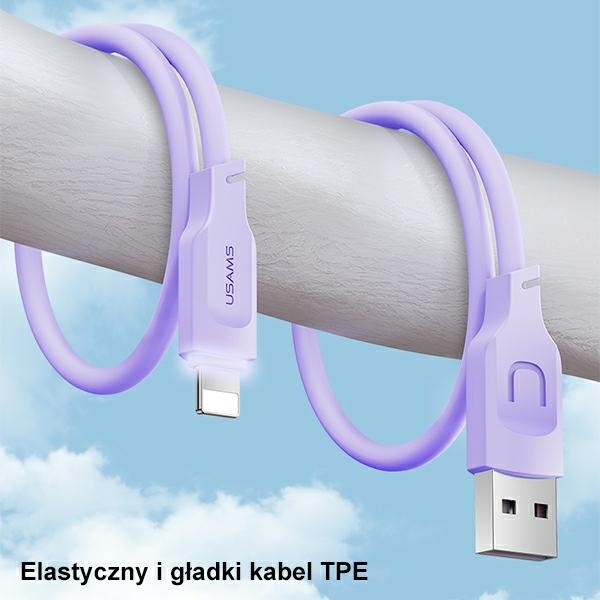 USAMS Kabel lightning 2,4A 1,2m Fast Charging Lithe Series  zielony/green SJ565USB04 (US-SJ565)