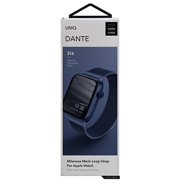 Pasek Uniq Dante Stainless Steel na Apple Watch 1/2/3/4/5/6/7/8/SE/SE2 42/44/45mm - niebieski