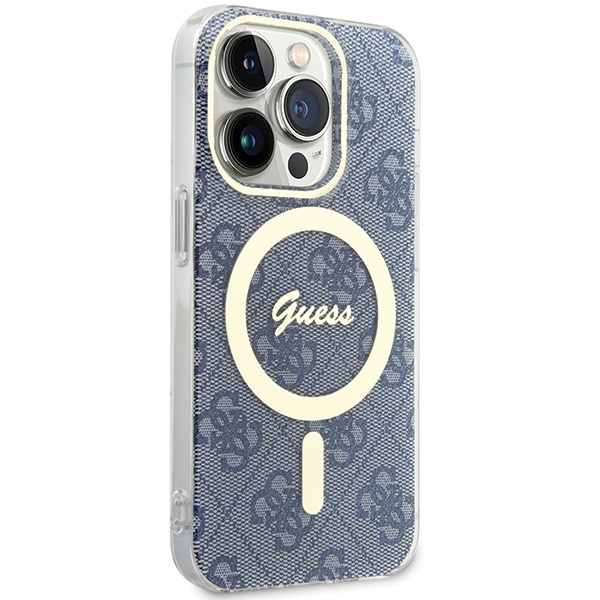 Guess GUHMP15LH4STB iPhone 15 Pro 6.1" niebieski/blue hardcase IML 4G MagSafe