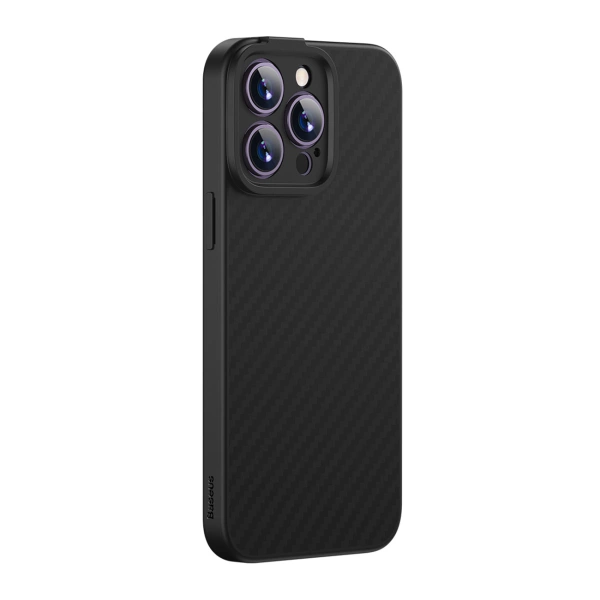 Pancerne etui iPhone 14 Pro kompatybilne z MagSafe szkło hartowane Baseus Synthetic Fiber - czarne