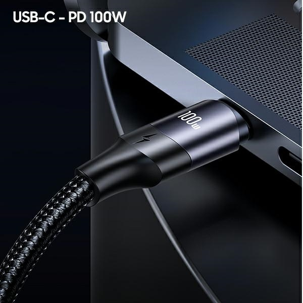 USAMS Kabel U71 USB-C/ Lighning na USB-C1,2m 100W PD Fast Charge czarny/black SJ550USB01(US-SJ550)