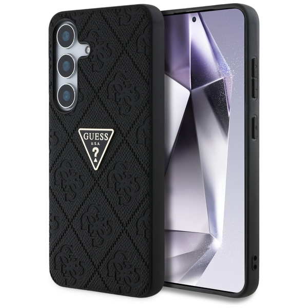 Etui Guess Hot Stamp 4G Pattern Triangle Metal Logo do Samsung Galaxy S25 czarny