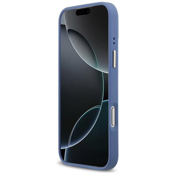 Etui Guess 4G Strass Logo MagSafe do     iPhone 17 Pro Max niebieski