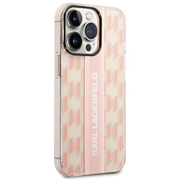 Etui Karl Lagerfeld Mono Vertical Stripe na iPhone 14 Pro 6,1" - różowe