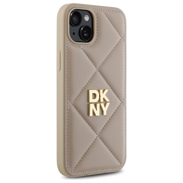 DKNY DKHCP15MPQDSLE iPhone 15 Plus 6.7"  beżowy/beige Quilted Stack Logo