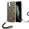 Guess GUOHCN61H4STW iPhone 11brązowy/brown hardcase 4G Print Strap