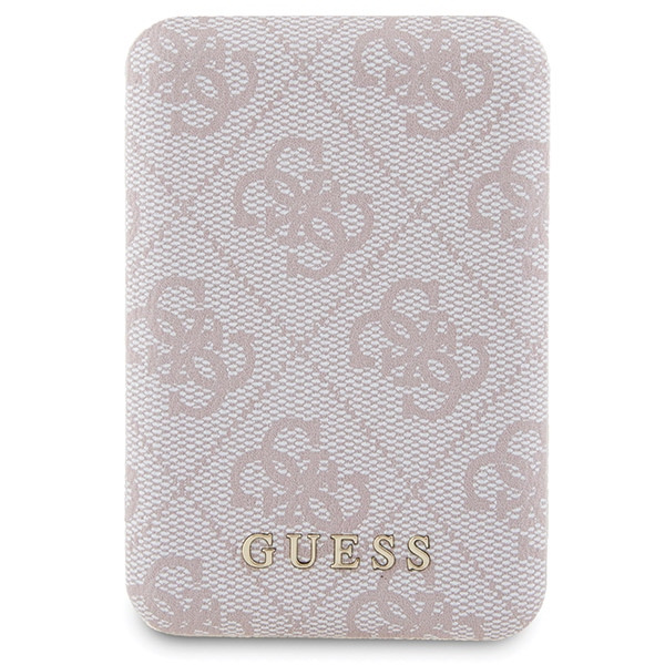 Zestaw Guess GUBPM5P15S4GEMGP iPhone15 6.1" hardcase + Powerbank 5000mAh MagSafe różowy/pink 4G Metal Logo