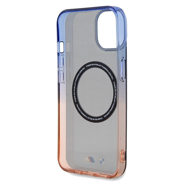 Etui BMW Gradient Bumper MagSafe na iPhone 15 Plus / 14 Plus - szare