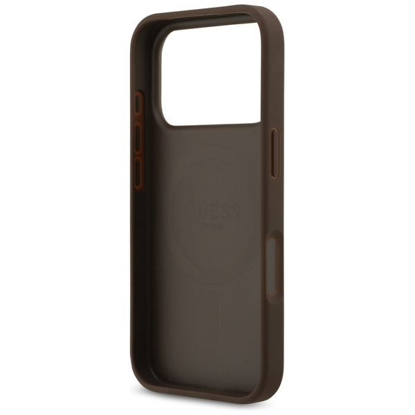 Etui Guess 4G Circle Classic Logo        MagSafe do iPhone 17 Pro brązowy