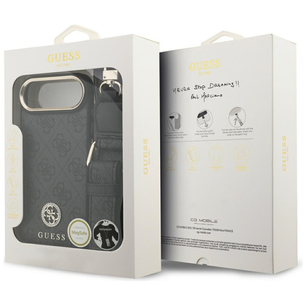 Etui Guess 4G Strass Logo & Big Strap    Metal Buttons MagSafe do iPhone Air czarny