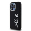 KARL LAGERFELD KLHCP15LSCMSMVK IPHONE 15 PRO 6.1" CZARNY/BLACK HARDCASE SILICONE METAL SCRIPT LOGO