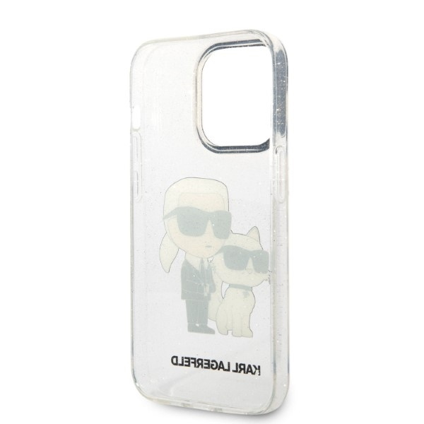 KARL LAGERFELD KLHCP14XHNKCTGT IPHONE 14 PRO MAX 6,7" TRANSPARENT HARDCASE GLITTER KARL&CHOUPETTE
