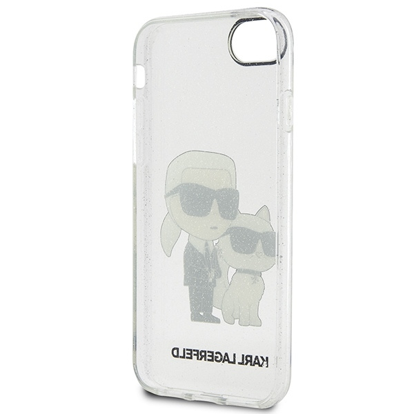 Etui Karl Lagerfeld Glitter Karl&Choupette na iPhone 7 / 8 / SE 2020 / SE 2022 - przezroczyste