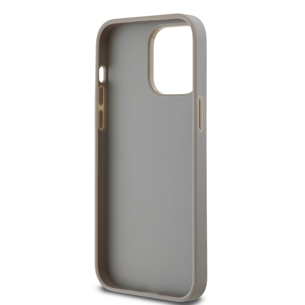 DKNY DKHCP14LPRTHSLE iPhone 14 Pro6.1" beżowy/beige hardcase Leather Mono Stripe & Metal Logo