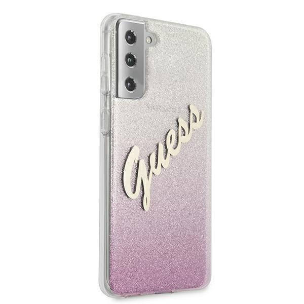 Guess GUHCS21MPCUGLSPI S21+ G996różowy/pink hardcase Glitter Gradient Script