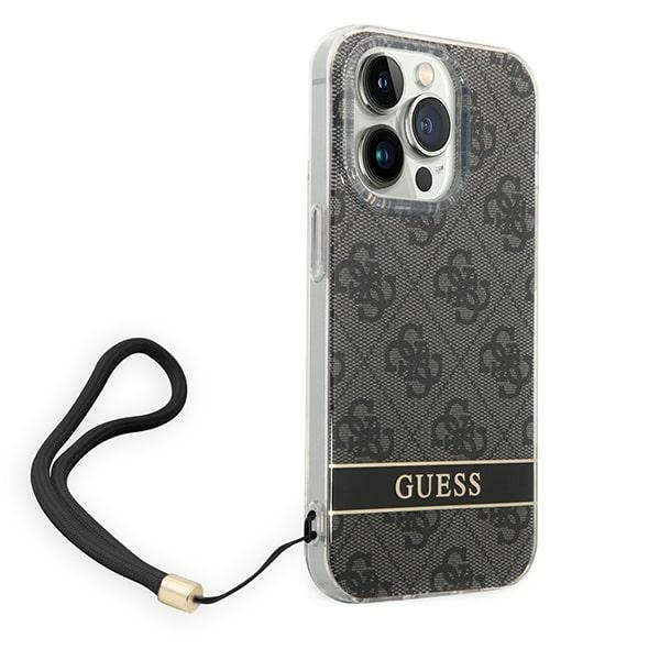 Guess GUOHCP14XH4STK iPhone 14 Pro Max 6,7" czarny/black hardcase 4G Print Strap