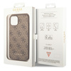 Guess GUHCP14MG4GFBR iPhone 14 Plus / 15 Plus 6.7" brązowy/brown hard case 4G Metal Gold Logo