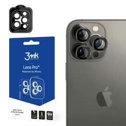 3MK Lens Protection Pro iPhone 14 Pro / 14 Pro Max grafitowy/graphite Ochrona na obiektyw aparatu z ramką montażową 1szt.