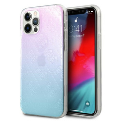 GUESS GUHCP12L3D4GGBP IPHONE 12 PRO MAX 6,7" NIEBIESKO-RÓŻOWY/BLUE&PINK HARDCASE 4G 3D PATTERN COLLECTION