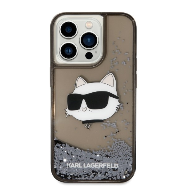 Karl Lagerfeld KLHCP14LLNCHCK iPhone 14 Pro 6.1" black/black hardcase Glitter Choupette Head