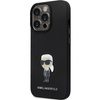 Karl Lagerfeld KLHCP14LSMHKNPK case for iPhone 14 Pro - black Silicone Ikonik Metal Pin