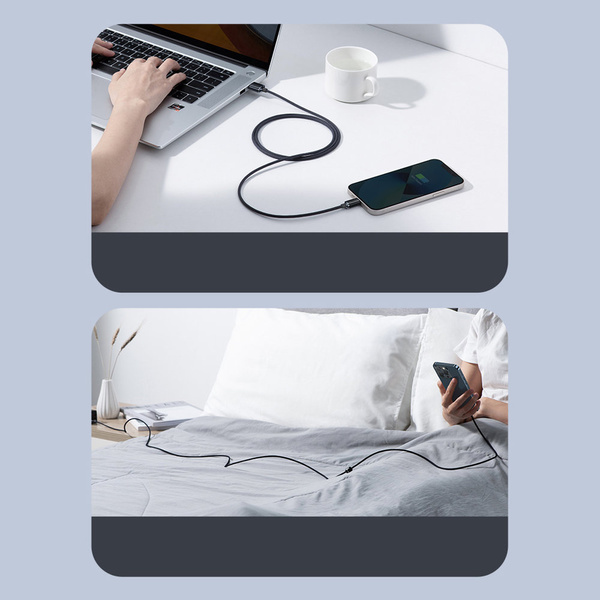 Baseus Crystal Shine Series cable USB cable for fast charging and data transfer USB Type A - Lightning 2.4A 1.2m blue (CAJY000003)