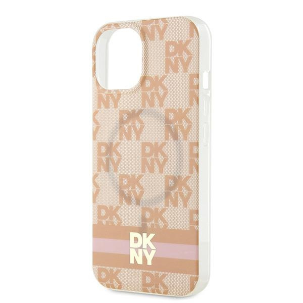 DKNY DKHMP15SHCPTSP iPhone 15 / 14 / 136.1" różowy/pink hardcase IML Checkered Mono Pattern & Printed Stripes MagSafe