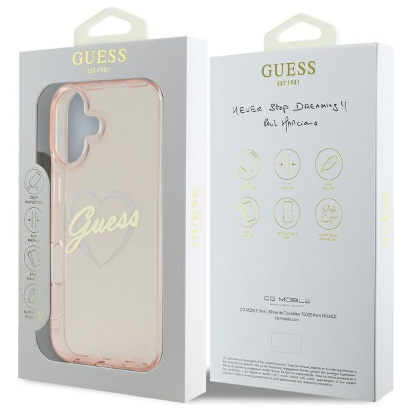 Guess GUHCP16SHCHGSPP iPhone 166.1" różowy/pink hardcase IML Heart