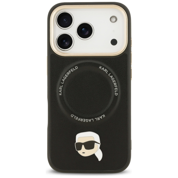 Etui Karl Lagerfeld Big Strap Karl Metal Logo MagSafe do iPhone 17 Pro czarny