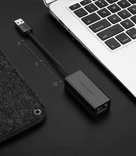 UGREEN EXTERNAL NETWORK ADAPTER RJ45 - USB 2.0 100 MBPS ETHERNET BLACK (CR110 20254)