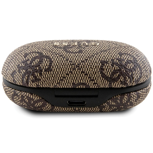 Guess słuchawki Bluetooth GUTWSP4EGWTWS + stacja dokująca ENC brązowy/brown 4G Metal